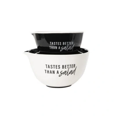 Totalee Gift Better Than A Salad Mixing Bowl Set Of 2 Ceramic White 112 oz