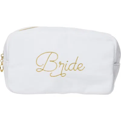 Totalee Gift Bride Large Velvet Bag White Polyester White