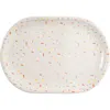 Totalee Gift Confetti Platter Ceramic White In White