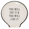 Totalee Gift Eat It & You Will Like It Spoon Rest Ceramic White In White