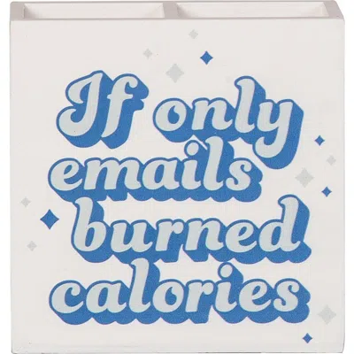 Totalee Gift Emails Burned Calories Desk Organizer Wood Blue