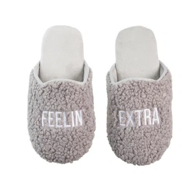 Totalee Gift Feelin' Extra Fabric Slippers Small/medium Polyester Grey In Multi