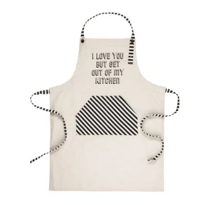 Totalee Gift Get Out Of My Kitchen Apron Cotton White