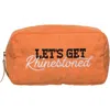 Totalee Gift Get Rhinestoned Corduroy Cosmetic Bag Polyester Orange In Orange