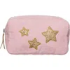Totalee Gift Gold Star Corduroy Cosmetic Bag Polyester Gold In Pink