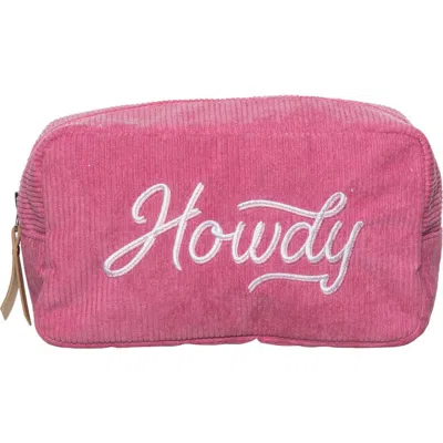 Totalee Gift Howdy Corduroy Cosmetic Bag Polyester Pink