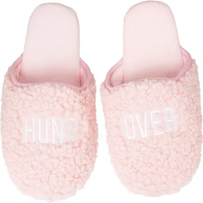 Totalee Gift Hung Over Fabric Slippers Small/medium Polyester Pink In Multi