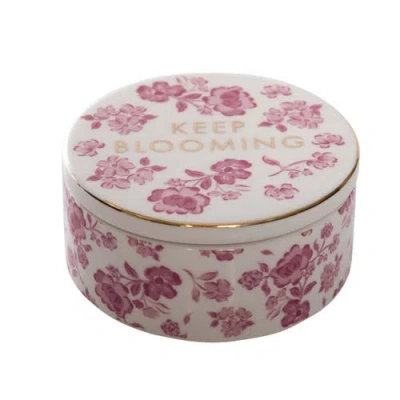 Totalee Gift Keep Blooming Ring Dish With Lid Ceramic Pink