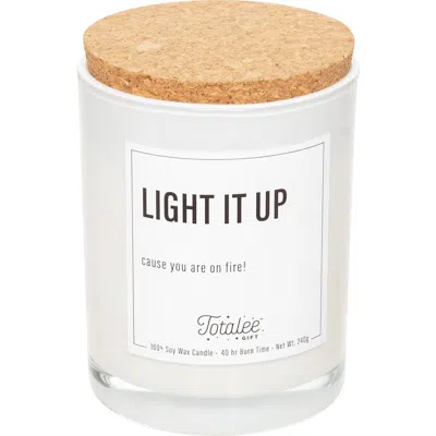 Totalee Gift Light It Up Soy Candle Wax White 7.76 oz Burn Time 40