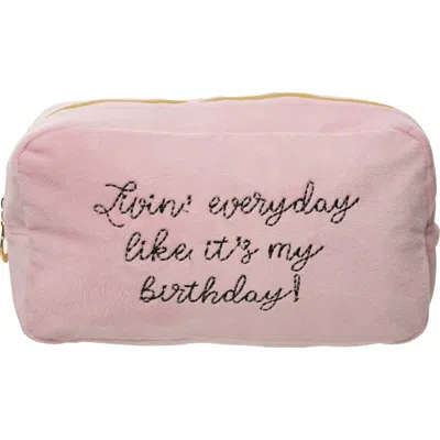 Totalee Gift Livin' Everyday Large Velvet Bag Polyester Pink