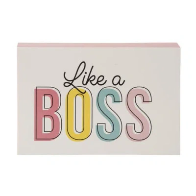 Totalee Gift Mdf Like A Boss Block Decor White In Nude