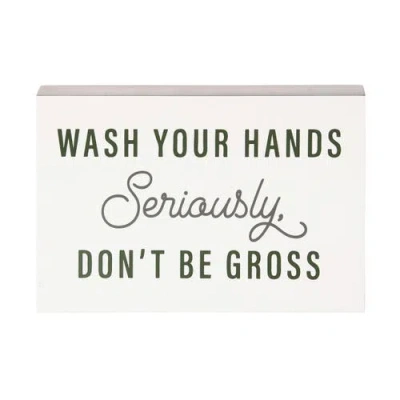 Totalee Gift Mdf Wash Your Hands. Block Decor Metal White