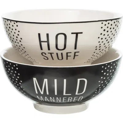 Totalee Gift Mild /hot Bowls Set Of 2 Ceramic Black