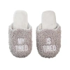 Totalee Gift My Tired Is Tired Fabric Slippers Lrg/xl Polyester Grey In Multi