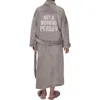 Totalee Gift Not A Morning Person Robe Lg/xl Grey In Animal Print