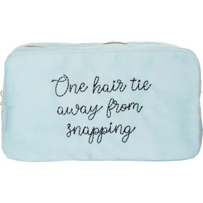 Totalee Gift One Hair Tie Away Large Velvet Bag Polyester Blue