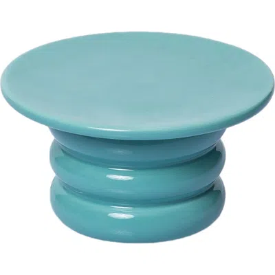 Totalee Gift Ribbed Cupcake Pedestal Ceramic Blue
