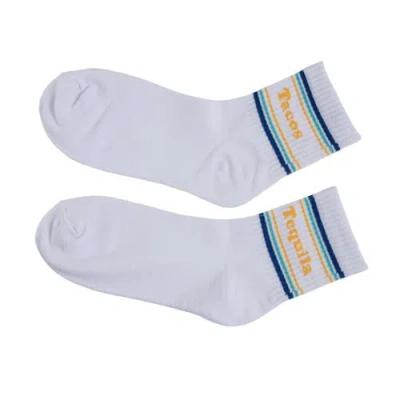 Totalee Gift Tacos/tequila Socks Cotton White In Multi