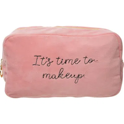 Totalee Gift Time To Makeup Large Velvet Bag Polyester Pink