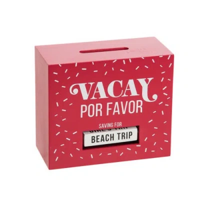 Totalee Gift Vacay Por Favor Rotating Bank Wood Red