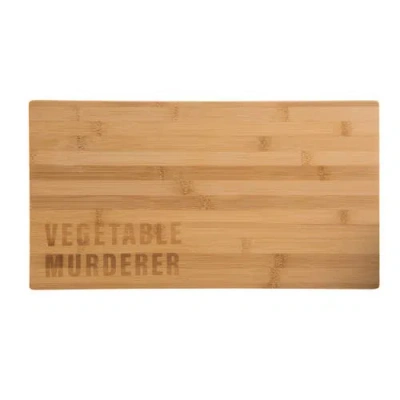 Totalee Gift Vegetable Murderer Cutting Board Wood Brown