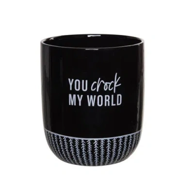 Totalee Gift You Crock My World Utensil Crock Ceramic Black