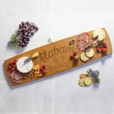 Totally Bamboo Alabama 30-inch Engraved Bamboo Charcuterie Board In Brown