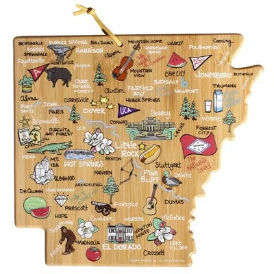 Totally Bamboo Arkansas Cutting & Serving Board With Artwork By Fish Kiss