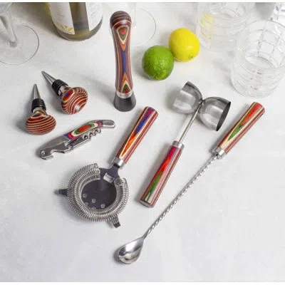 Totally Bamboo Baltique Marrakesh 7-piece Bartender Tool Set In Multicolor