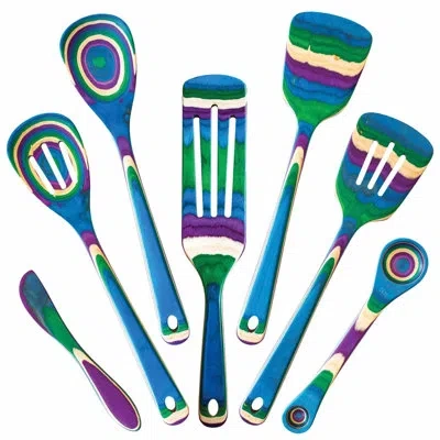Totally Bamboo Baltique Mumbai 7-piece Layered Birch Utensil Set In Multicolor