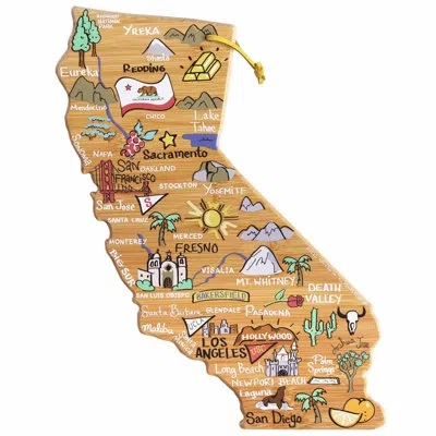 Totally Bamboo California Cutting & Serving Board With Artwork By Fish Kiss