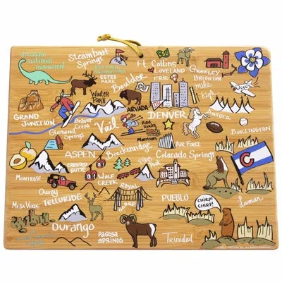 Totally Bamboo Colorado Cutting & Serving Board With Artwork By Fish Kiss