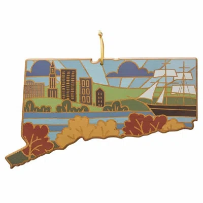 Totally Bamboo Connecticut Cutting & Serving Board With Artwork By Summer Stokes