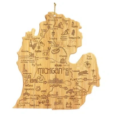 Totally Bamboo Destination Michigan Mitten Bamboo Cutting & Serving Board