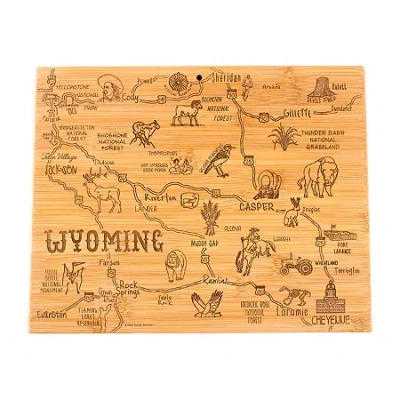 Totally Bamboo Destination State Shaped Serving And Cutting Board In Sand