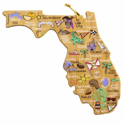 Totally Bamboo Florida Cutting & Serving Board With Artwork By Fish Kiss