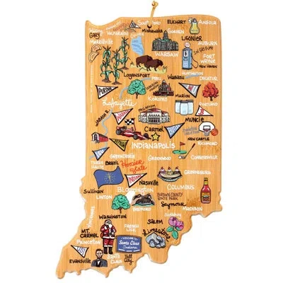 Totally Bamboo Indiana Cutting & Serving Board With Artwork By Fish Kiss