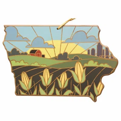 Totally Bamboo Iowa Cutting & Serving Board With Artwork By Summer Stokes