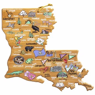Totally Bamboo Louisiana Cutting & Serving Board With Artwork By Fish Kiss
