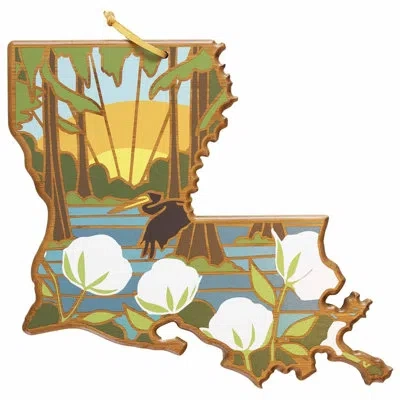 Totally Bamboo Louisiana Cutting & Serving Board With Artwork By Summer Stokes