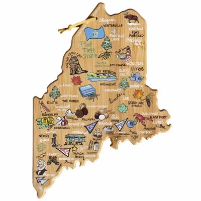 Totally Bamboo Maine Cutting & Serving Board With Artwork By Fish Kiss