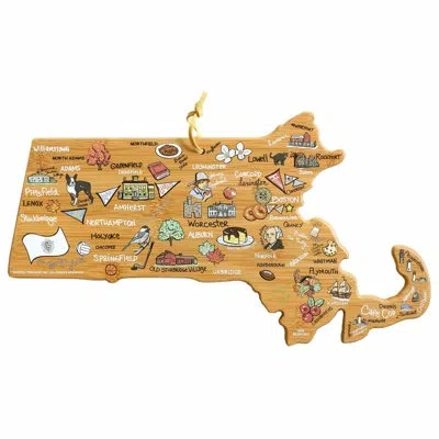 Totally Bamboo Massachusetts Cutting & Serving Board With Artwork By Fish Kiss