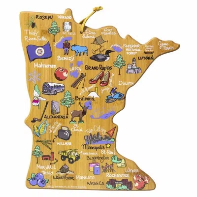 Totally Bamboo Minnesota Cutting & Serving Board With Artwork By Fish Kiss