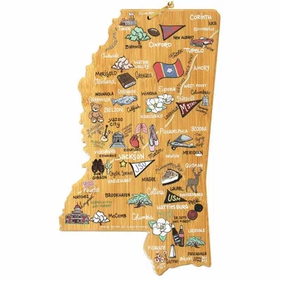 Totally Bamboo Mississippi Cutting & Serving Board With Artwork By Fish Kiss