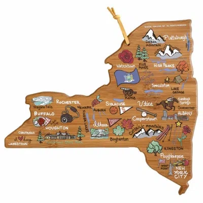 Totally Bamboo New York Cutting & Serving Board With Artwork By Fish Kiss