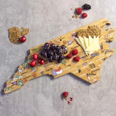 Totally Bamboo North Carolina Cutting & Serving Board With Artwork By Fish Kiss