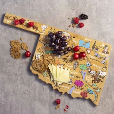 Totally Bamboo Oklahoma Cutting & Serving Board With Artwork By Fish Kiss