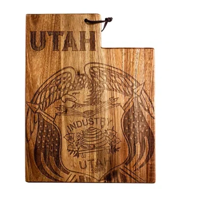 Totally Bamboo Origins State Shaped Serving And Cutting Board In Multi