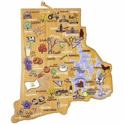 Totally Bamboo Rhode Island Cutting & Serving Board With Artwork By Fish Kiss