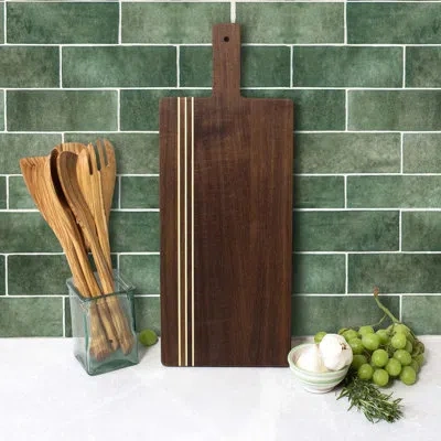 Totally Bamboo Rock & Branch Acacia Wood Pinstripe Charcuterie Paddle Board